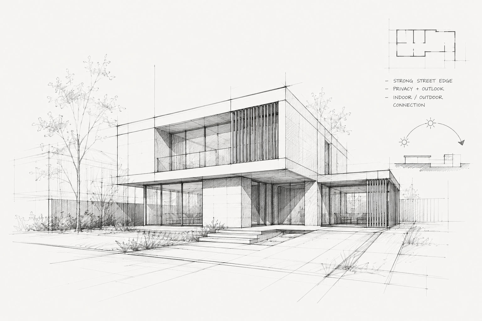 Architectural design concept sketch